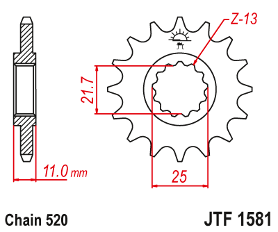 JT SPROCKETS gear wheel JTF1581.16 (566M16JT)